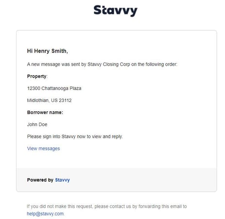 Screenshot of new message notification email width=
