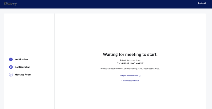 Screenshot of Waiting for meeting to start. screen