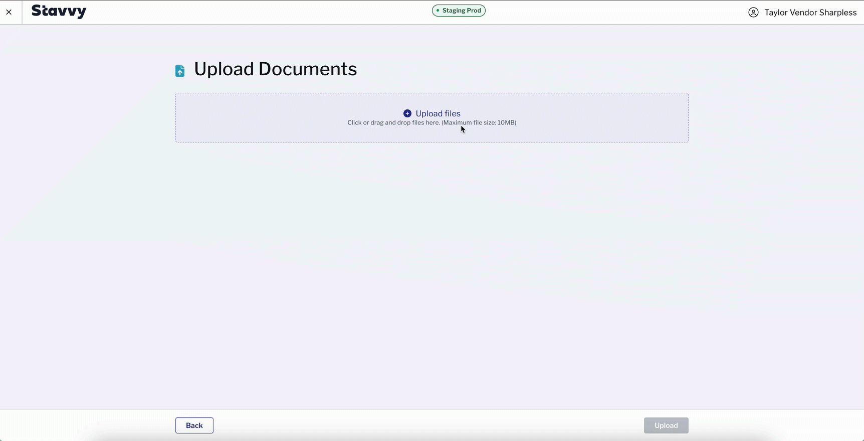 Gif demonstrating uploading a document to the order